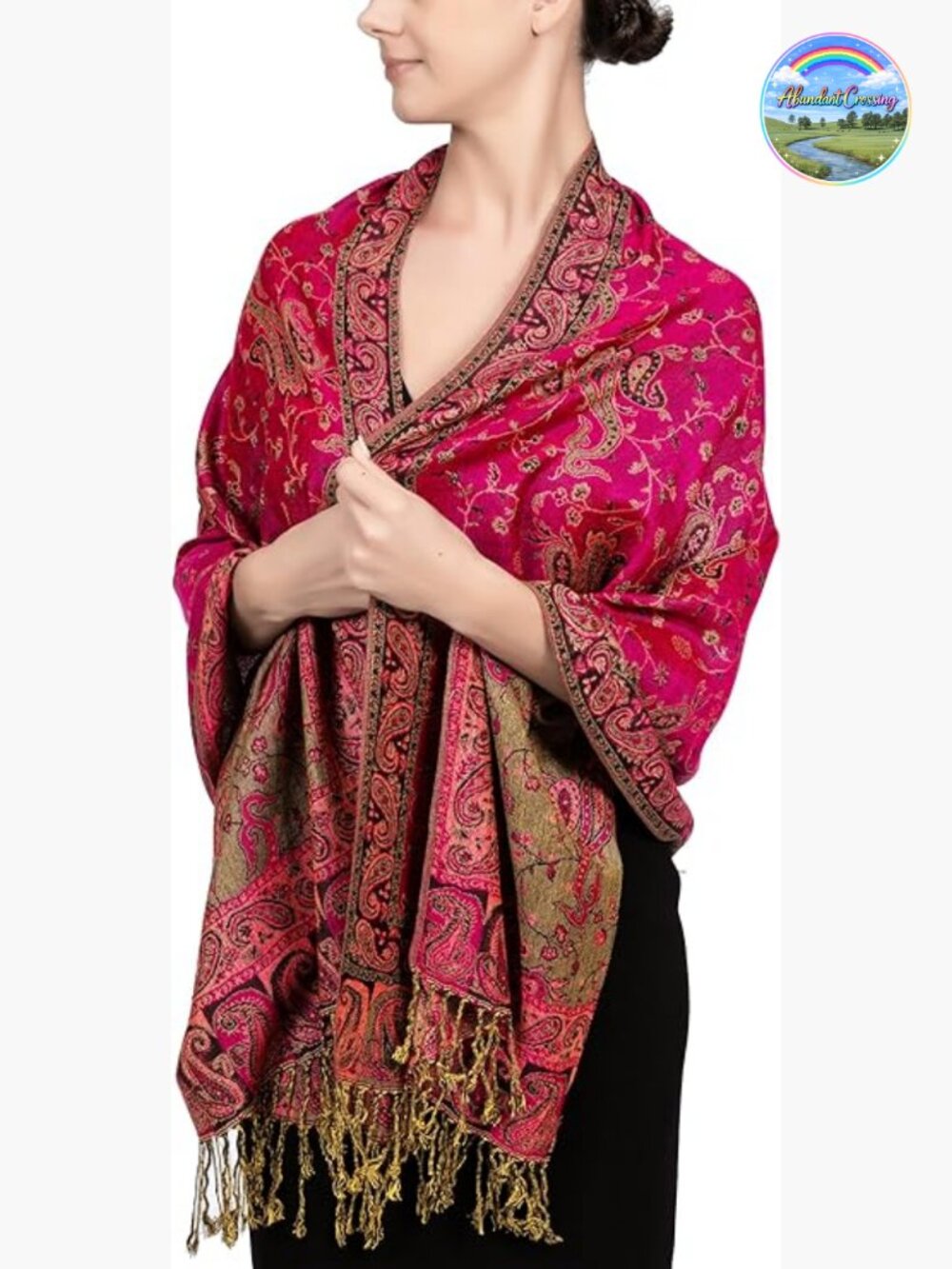 Reversible Paisley Pashmina Shawl Wrap - Soft Viscose Acrylic Scarf